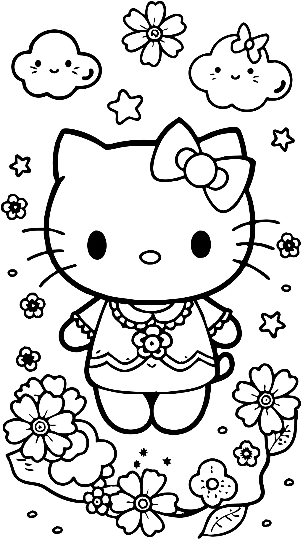 printable hello kitty coloring pages